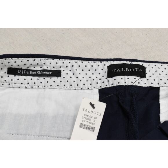 NEW Talbots Womens Navy Blue Perfect Skimmer Cropped Pants Size 12 NWT - Picture 6 of 8